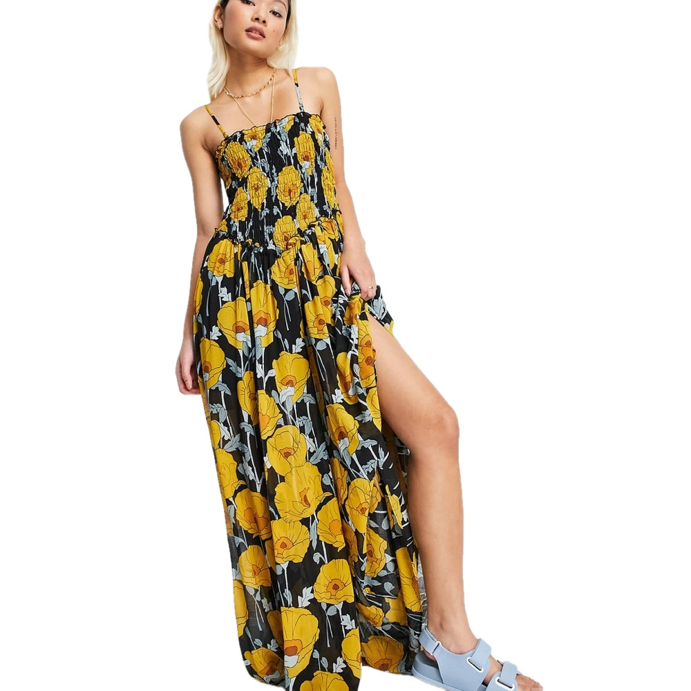 FREE PEOPLE Sophia jumpsuit with shirring in floral print Women’s size small NWT